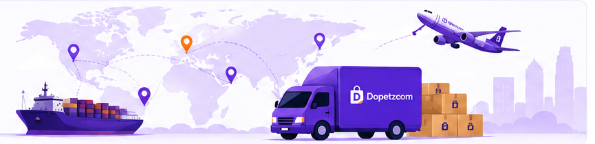 Dopetzcom worldwide shipping illustration
